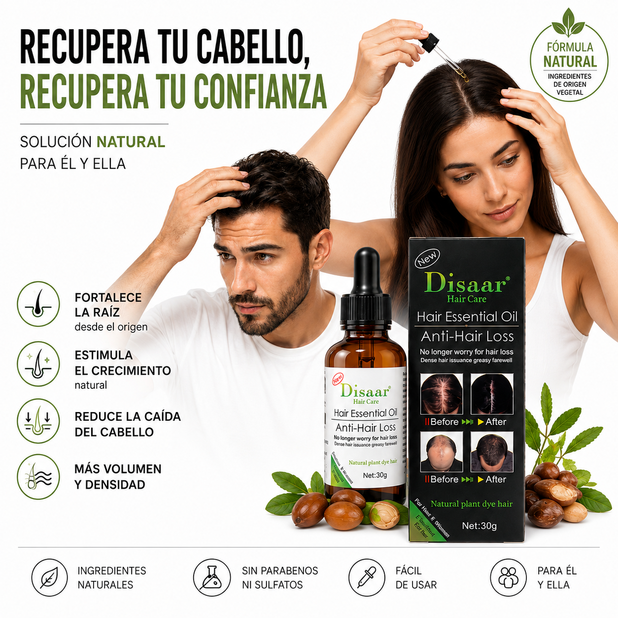 Aceite Capilar Disaar. Ayuda a reducir la caída y fortalecer la raíz